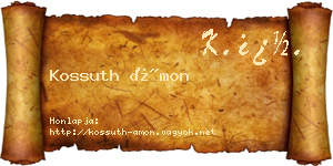Kossuth Ámon névjegykártya
